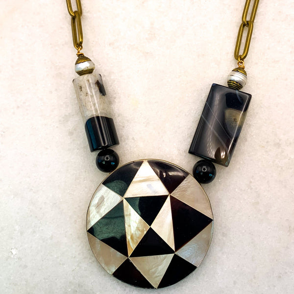 Mother of Pearl | Vintage Mosaic | Onyx | Freshwater Pearl | Handmade in Australia