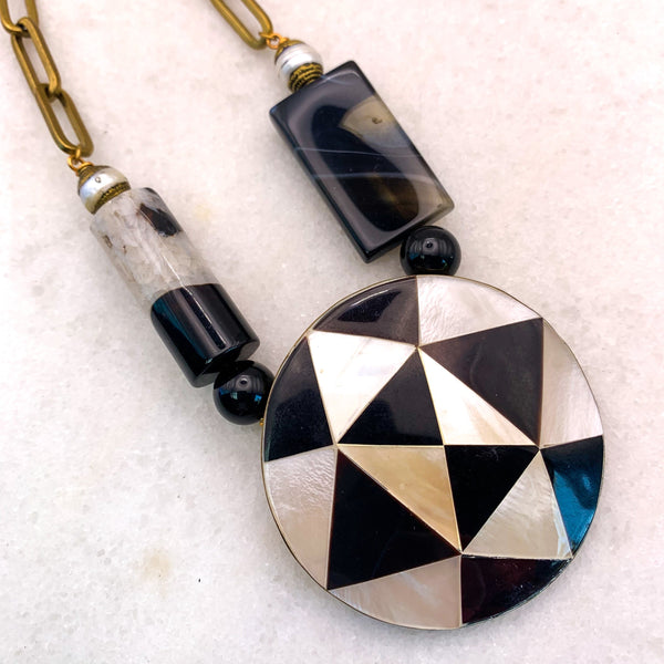 Mother of Pearl | Vintage Mosaic | Onyx| Freshwater Pearl | Handmade in Australia