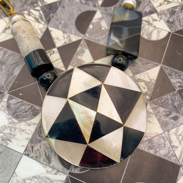 Mother of Pearl | Vintage Mosaic | Onyx | Freshwater Pearl | Handmade in Australia