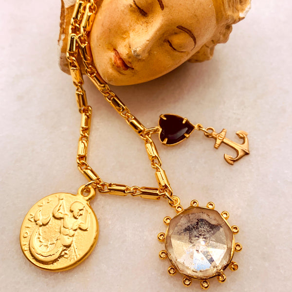 French Vintage Crystal | Oceanic | French Jet | Handmade in Australia