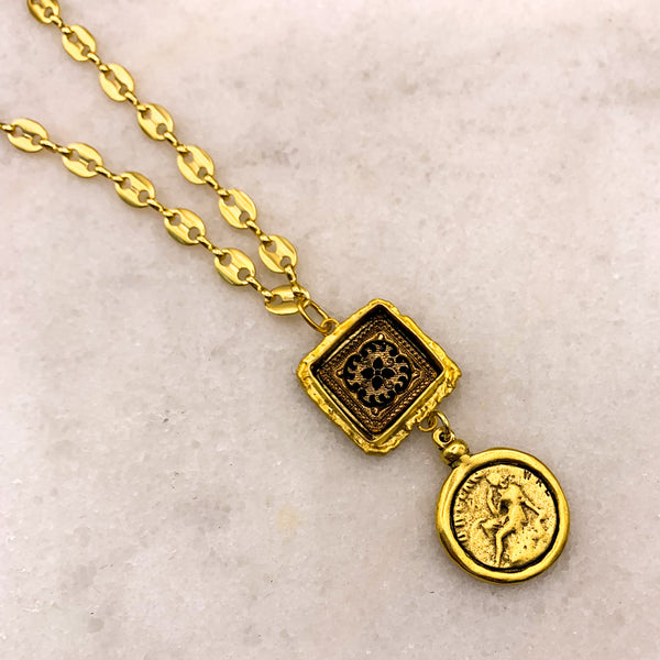 Gold Filled | Bohemian Style | Vintage Hand Gilded Cameo | Handmade in Australia