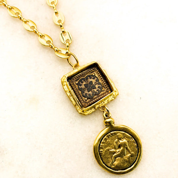 Gold Filled | Bohemian Style | Vintage Hand Gilded Cameo | Handmade in Australia