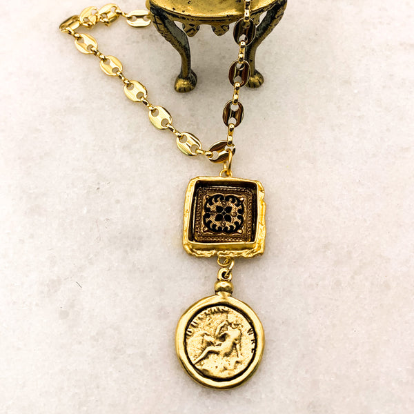 Gold Filled | Bohemian Style | Vintage Hand Gilded Cameo | Handmade in Australia