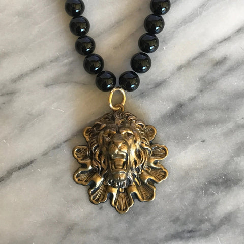 Lion Necklace | Vintage Bohemian Style | Eco jewellery | Handmade Artisan