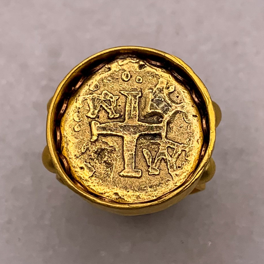 Old Vintage Medallion Ring | Gold Filled | Cross | Handmade in Australia 