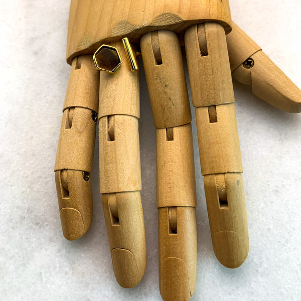 Tigers Eye Gemstone | Hexagon | Gold Ring | Handmade in Australia 