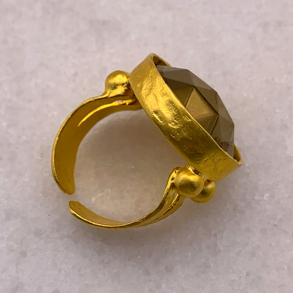 Gold Ring | Topaz Crystal | Handmade in Australia | Bohemian Style