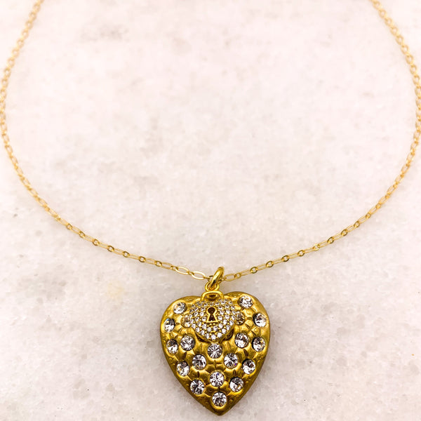 Heart Charm | Handmade in Australia | Vintage Style | Gold Filled